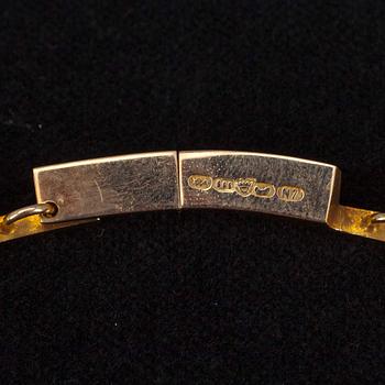 HALSBAND samt ARMBAND, guld 14K, Kruunu-Koru, B.Weckström, armbandet sign BW. Helsingfors 1960-tal. Tot. vikt ca 55,9 g.