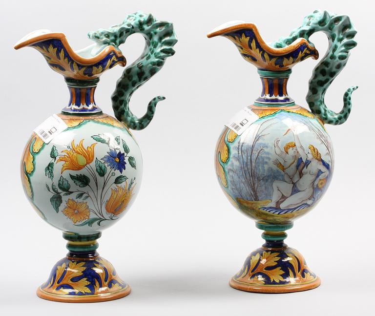 KANNOR, ett par. Fajans.