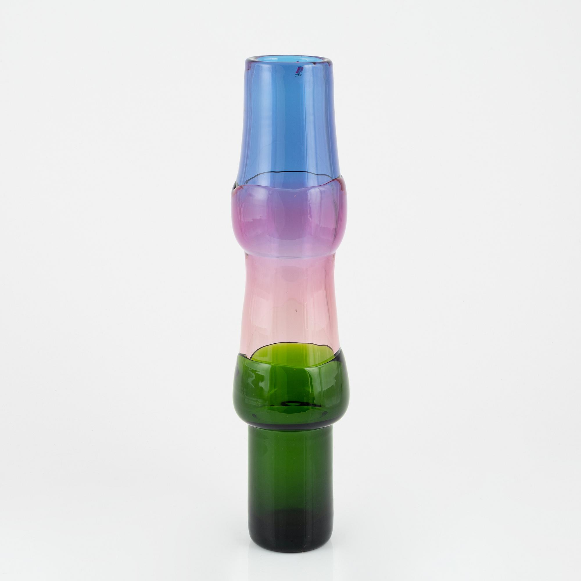 Oiva Toikka, vase, 'Bamboo', Ittala, signed and numbered 88/100.