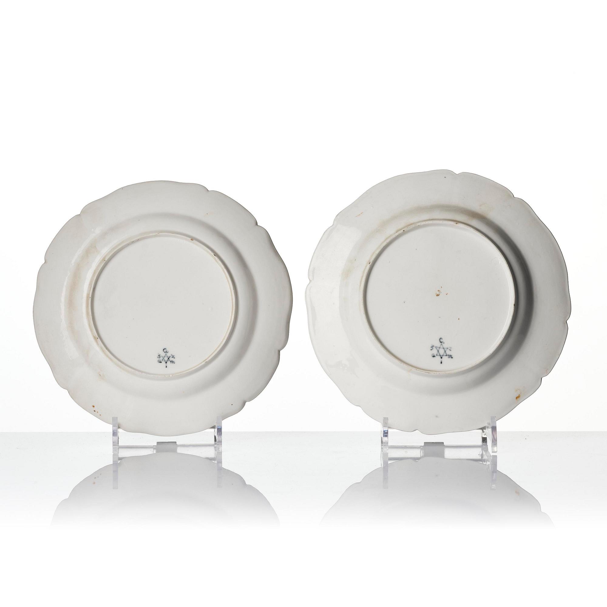 A set of two Nymphenburg plates, Germany, 18th century.