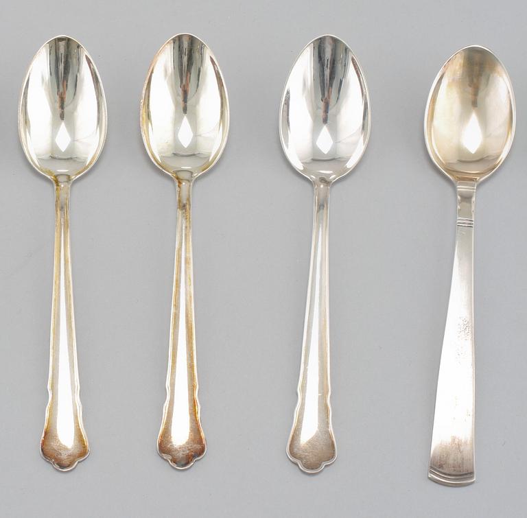 SILVERBESTICK, 17 delar, Sverige och importerat, 1900-tal, 463 gram.