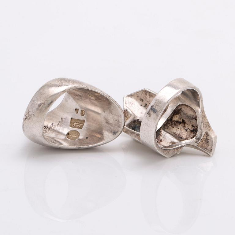 2 rings sterling silver, Lapponia approx size 55, Georg Jensen  approx size 51, total weight 28,8 g.