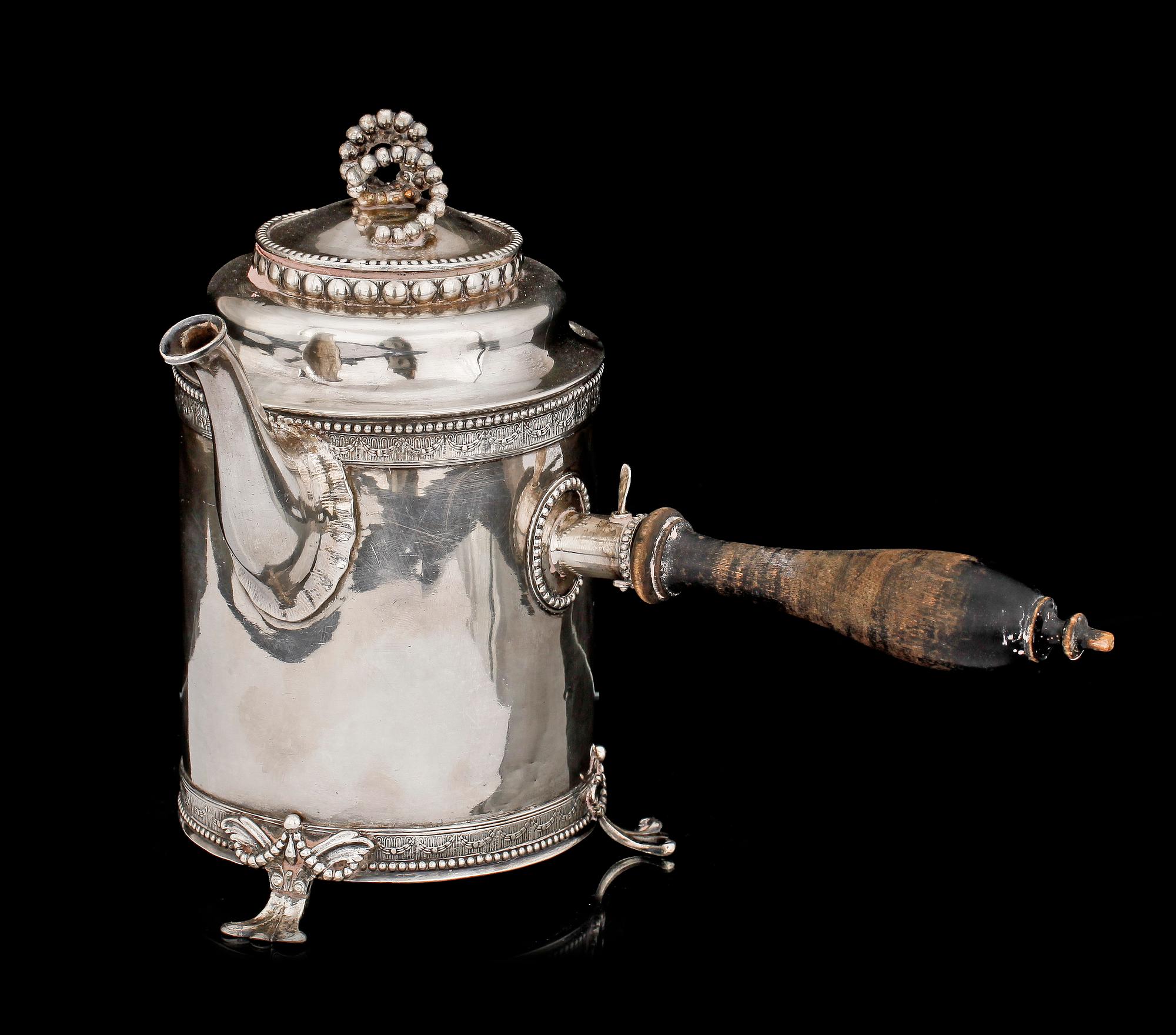 KAFFEKANNA, silver. Hans Petter Vogt Kristianstad 1789.