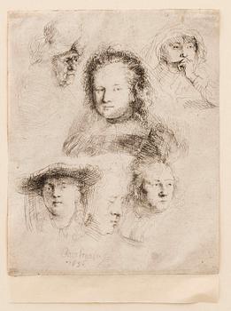 ETSNING REMBRANDT 1636, senare avdrag, troligen 1700-tal (Basan).