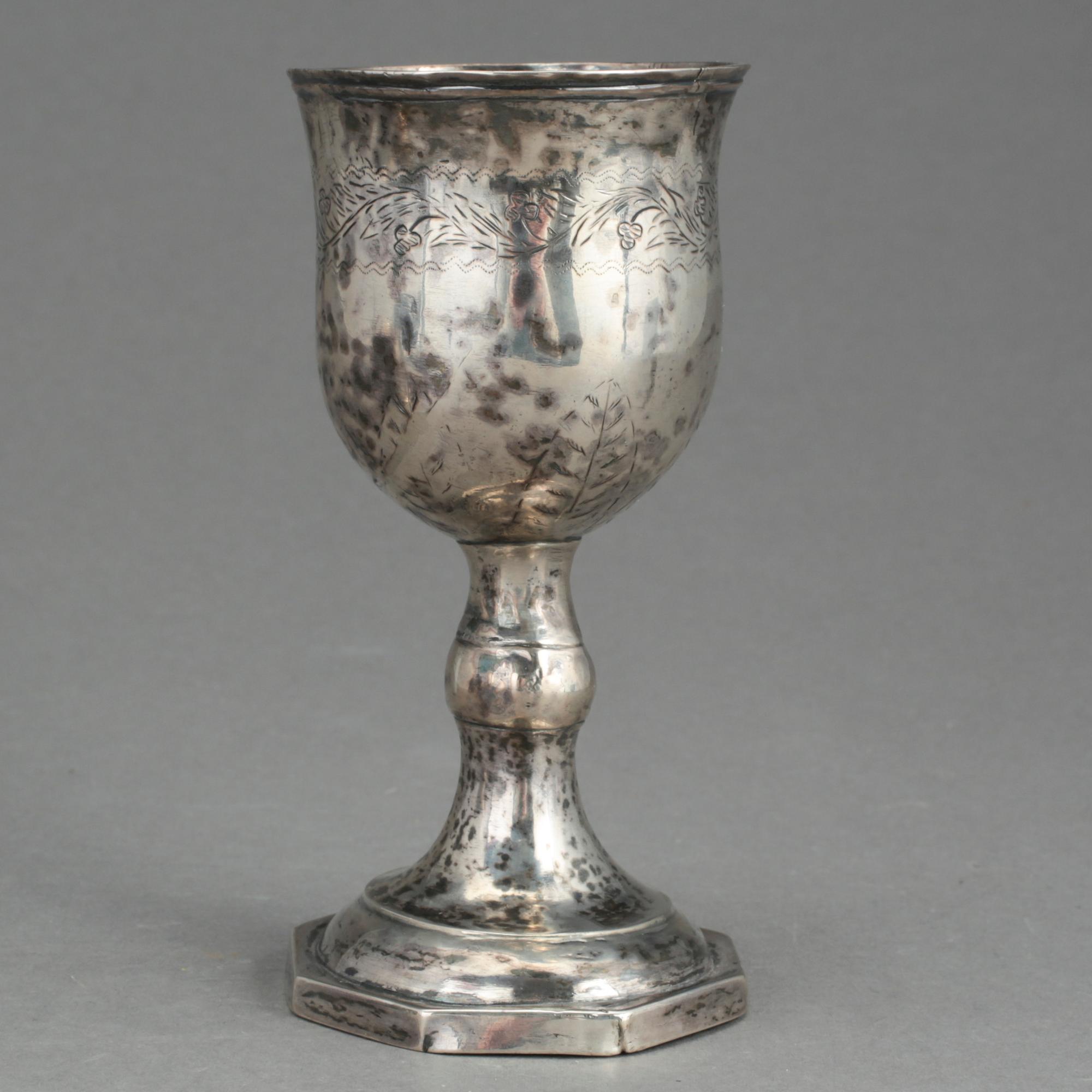 KALK, silver, 1800-talets första hälft, kontrollstämplad Tyskland/Polen. 158 gram.