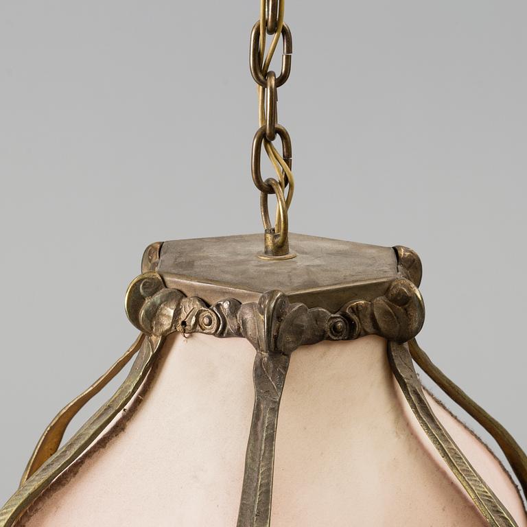 An early 20th century jugend ceiling light.