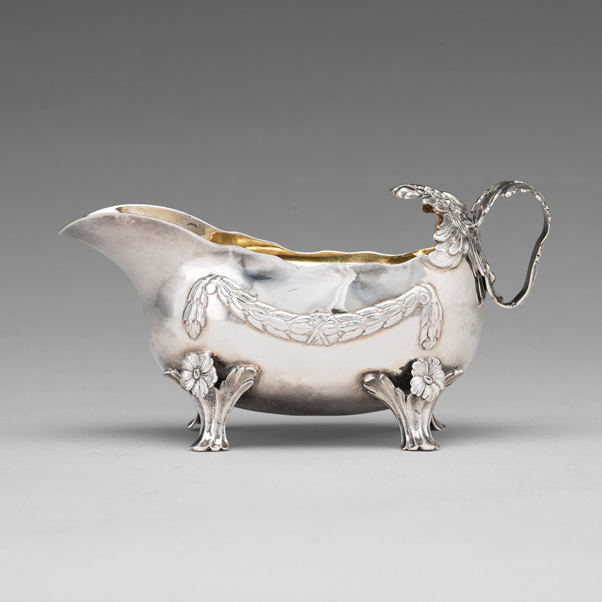 Lars Boye, gräddsnäcka, silver, Stockholm, 1772, rokoko.
