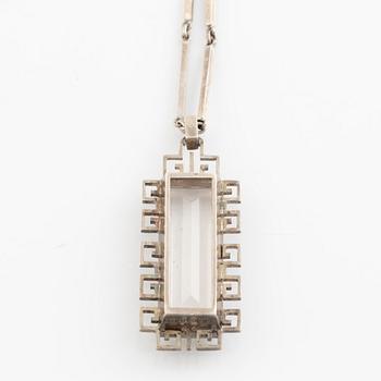 Stigbert, pendant, silver with rock crystal.