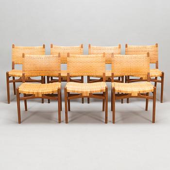 Hans J Wegner, stolar, 7 st, modell CH-31, Carl Hansen & Son, Danmark 1960-tal.