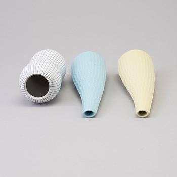 STIG LINDBERG, three stoneware vases from Gustavsberg.