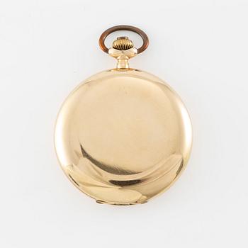 Pocket watch, hunter, 14K gold, 56 mm.