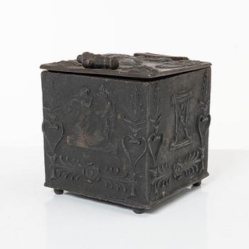 An Empire cast-iron tobacco jar, Sweden, dated 1837.
