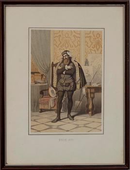 LITOGRAFIER 6 st, 1800-tal, kungaporträtt.