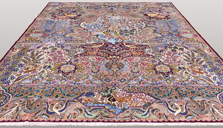 Matta, Figural Kashmar, ca 388 x 298 cm.