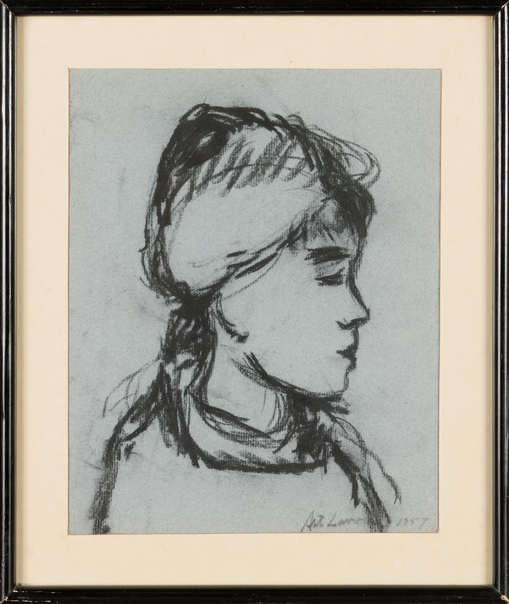 Ahti Lavonen, crayon, signed and dated 1957.