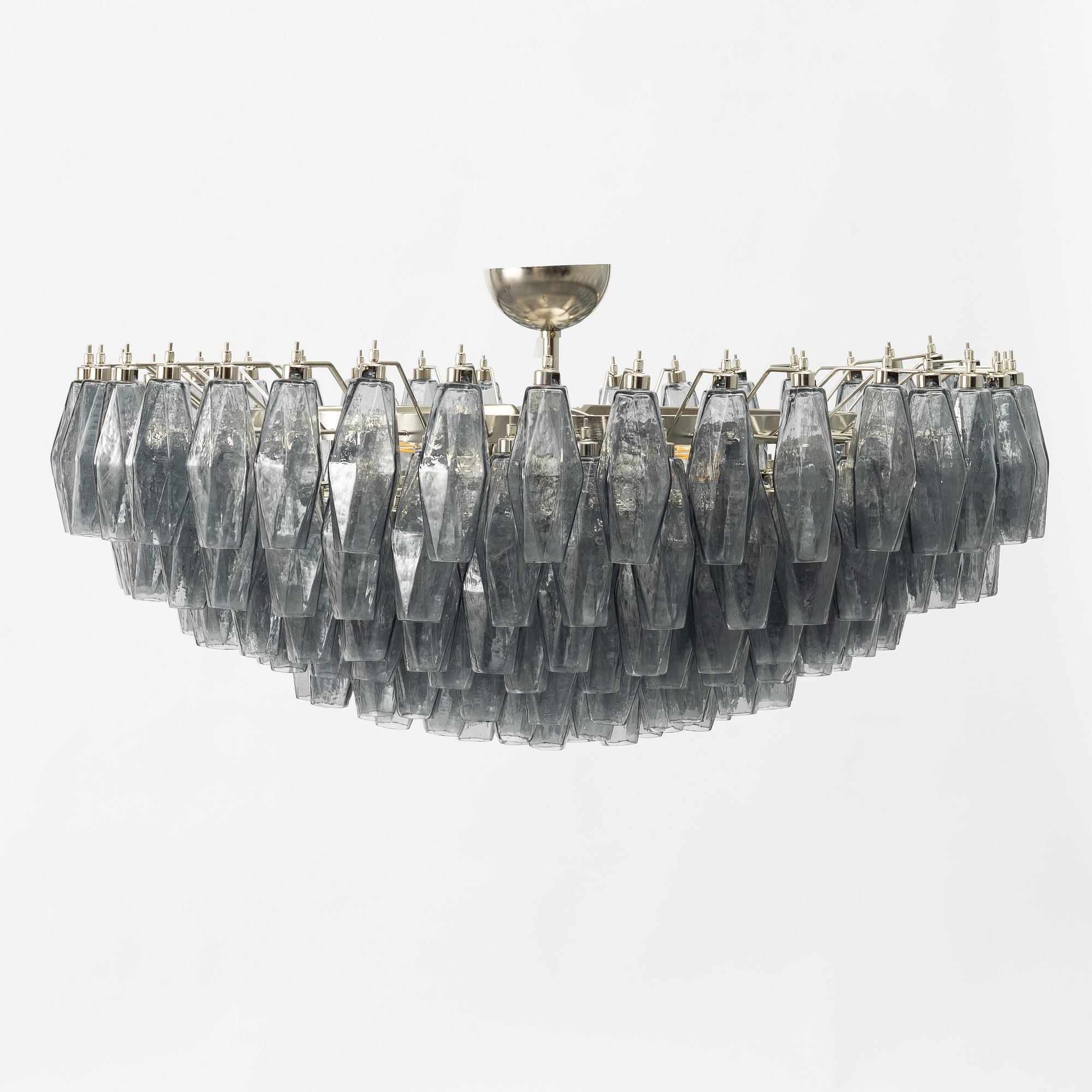 Carlo Scarpa, a 'Polyhedra' chandelier, Venini, Murano, Italy, contemporary.