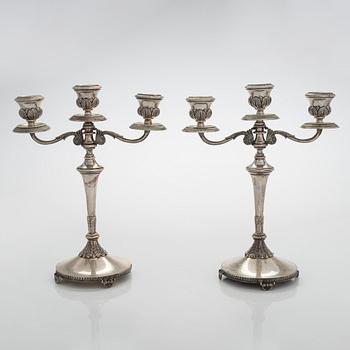 A pair of Italian silver candelabra, 1934-44.