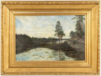 Oscar Törnå, Skymning över Visjön, Östergötland.