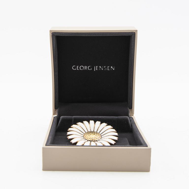 Brooch, gilded silver and enamel, "Daisy", A. Michelsen, for Georg Jensen, Denmark.
