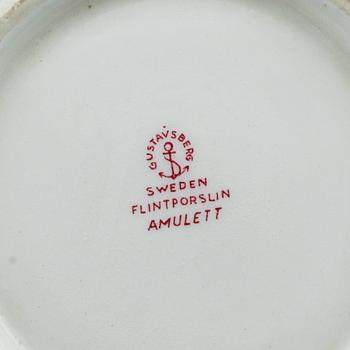 MATSERVIS, 38 delar, flintgods, "Amulett", Wilhelm Kåge, Gustavsberg, 1900-talets mitt.