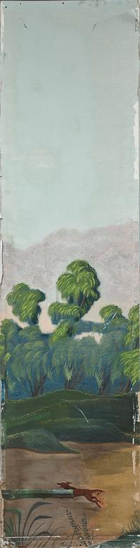 MÅLAD TAPET, 16 delar, 1800-tal.