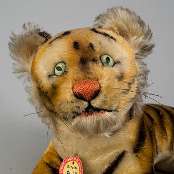 A 1950s Steiff "Bengal" stuffed toy tiger.