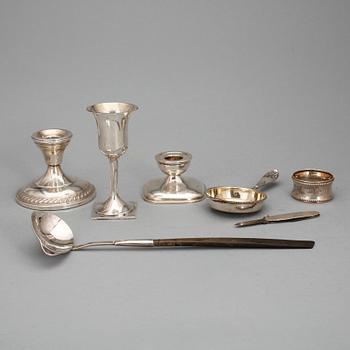 PARTI SILVER, 7 delar, bl.a Guldsmedsbolaget, Stockholm 1909. Total silvervikt ca 150 g.