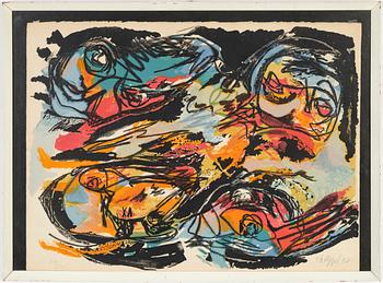 Karel Appel, lithograph in colours, 1958. Signed and numbered.