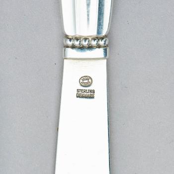 Georg Jensen, a set of 133 pieces of  'Acorn' sterling silver and stainless steel flatware, design Johan Rohde, Copenhagen after 1945.