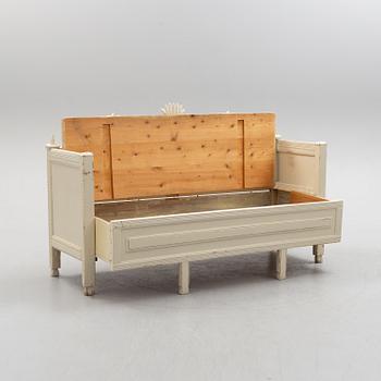 A painted pine sofa, 19th Century.
