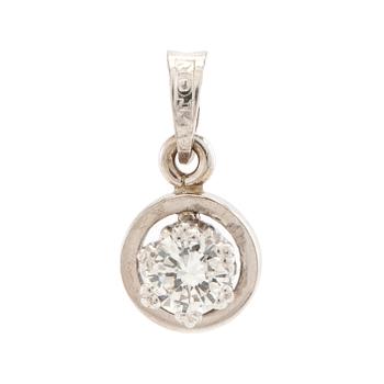 Hänge 18K vitguld med en rund briljantslipad diamant.