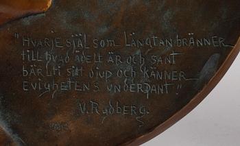 VÄGGRELIEFER, 2 st, brons, en signerad Gerda Sprinchorn, omkring år 1900.