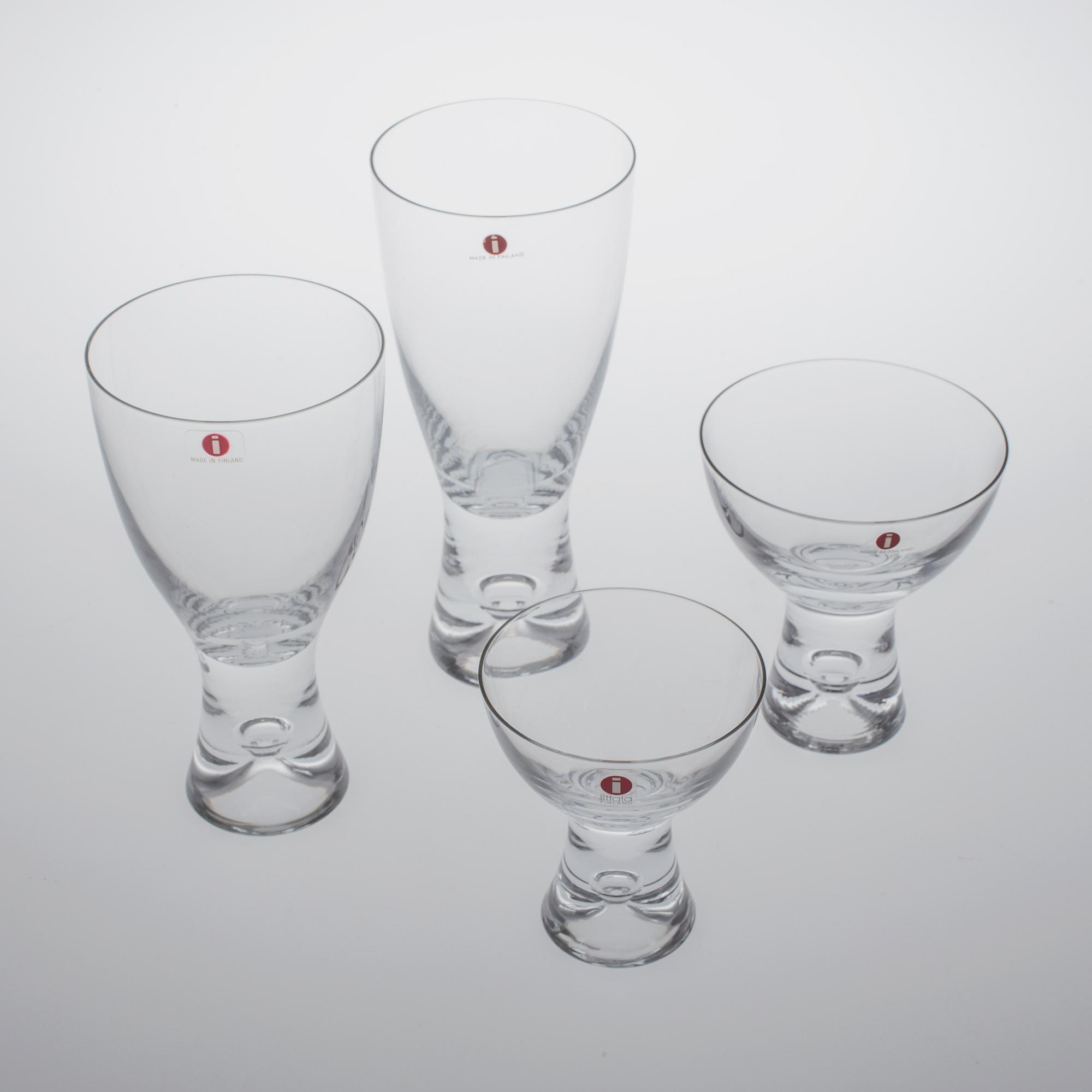 GLASSERVISDELAR, 48 stycken, "Tapio", Tapio Wirkkala, Iittala, formgiven 1954.