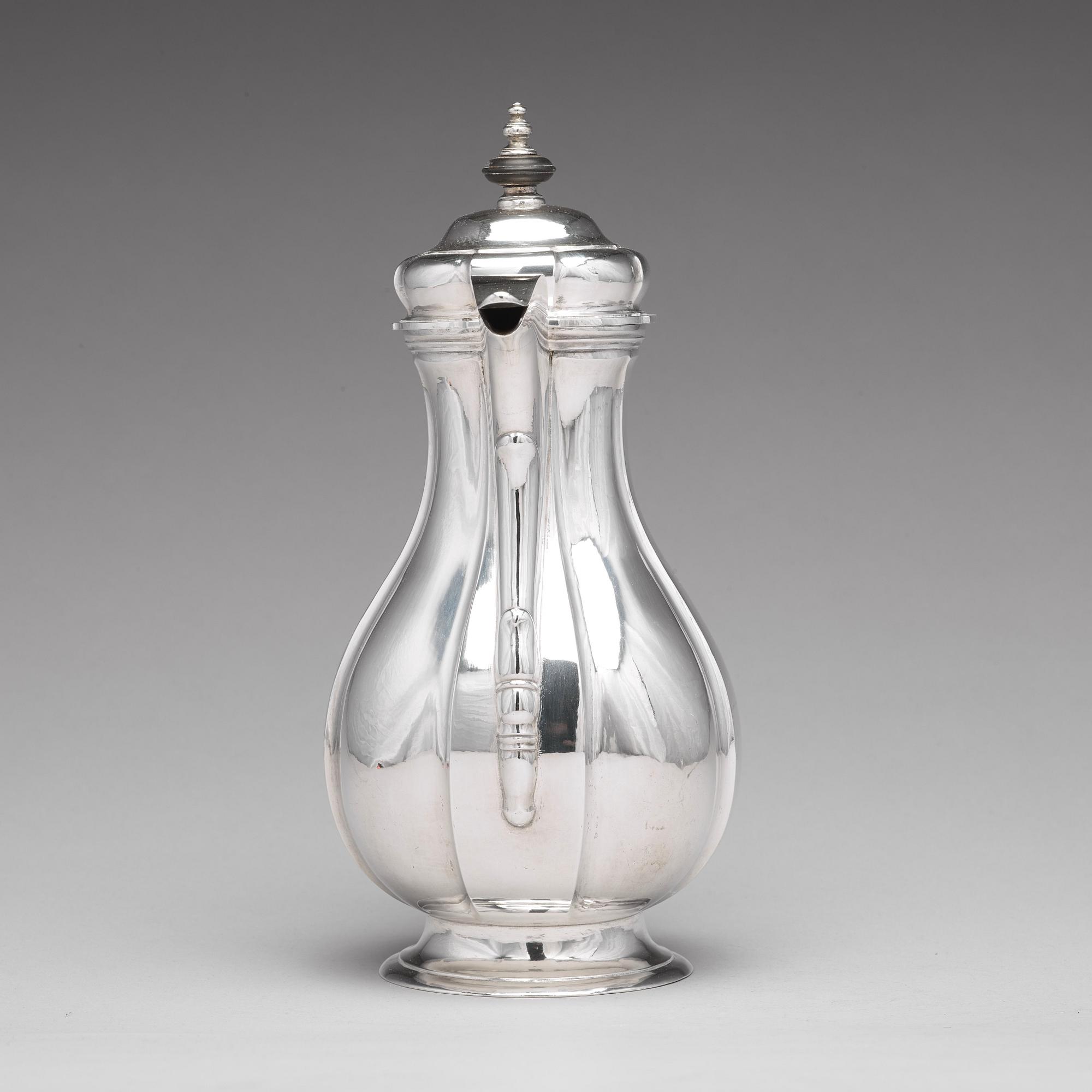 A Baltic 18th century silver coffee-pot, mark of Johann Diedrich Rehwald, Riga (1738-1781(-1793)).