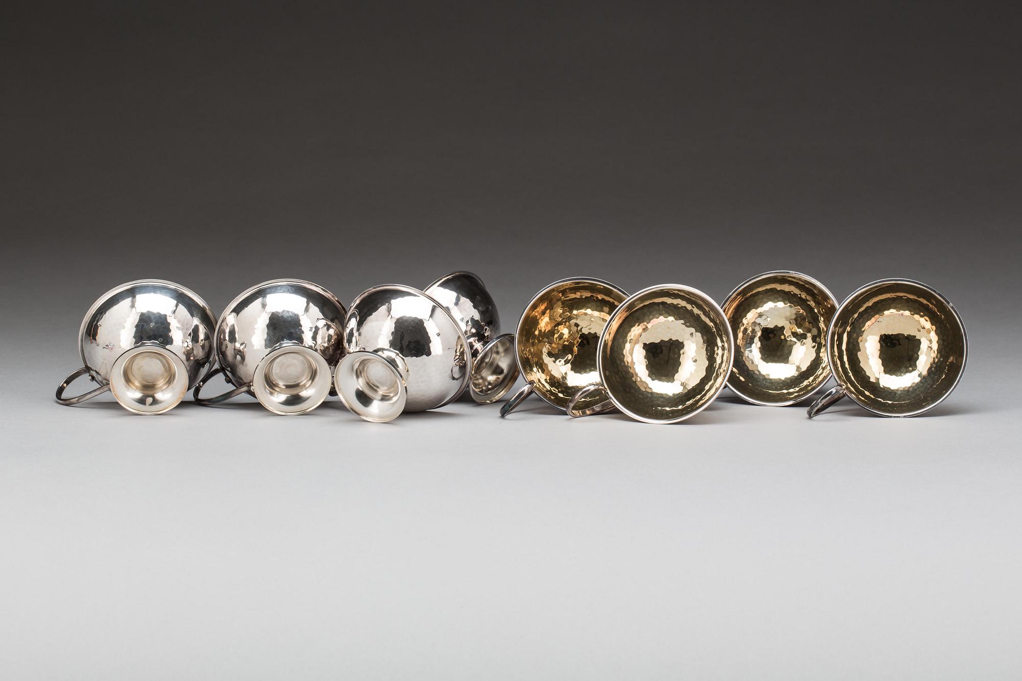 PUNCHKOPPAR, 8 st. Silver. CESON, Göteborg, 1970-tal.