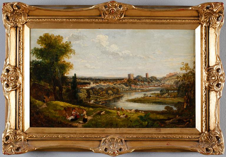 OKÄND KONSTNÄR, olja på duk, otydligt signerad, England, 1800-tal.