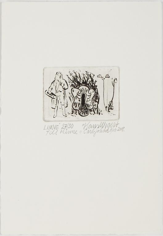 ETCHINGS, 6 pieces, one of wich Hans Wigert.