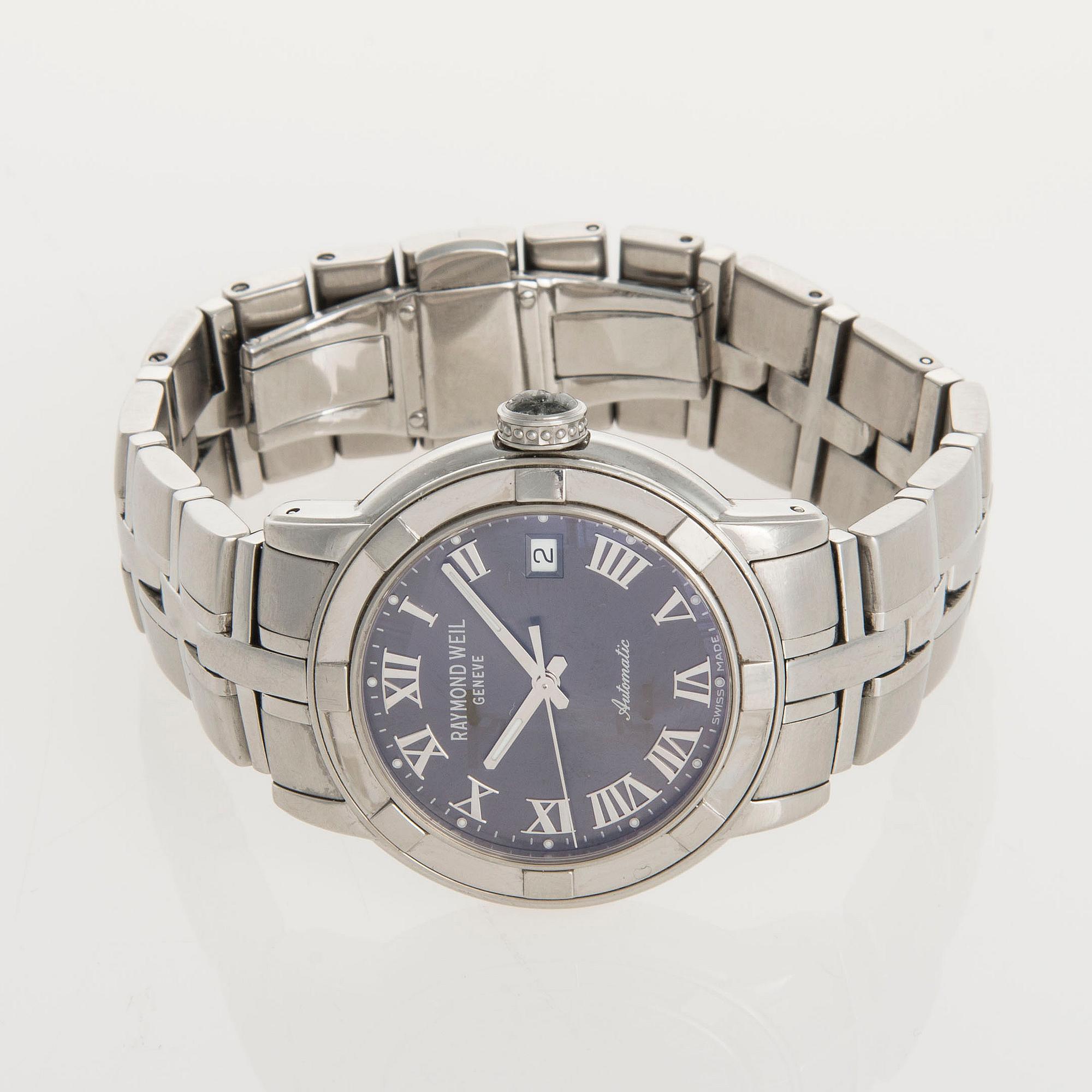 RANNEKELLO, miesten, Raymond Weil Parcifal, teräs, automaatti. Takuukortti, 2006.