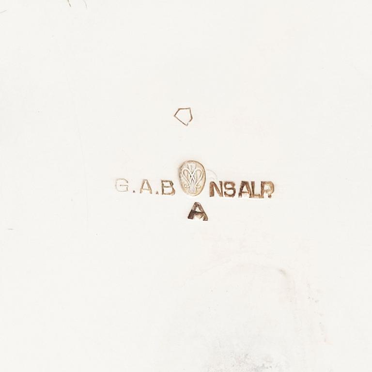 Folke Arström, cocktailset, 8 delar, Guldsmedsaktiebolaget (GAB), Stockholm 1900-talets mitt.