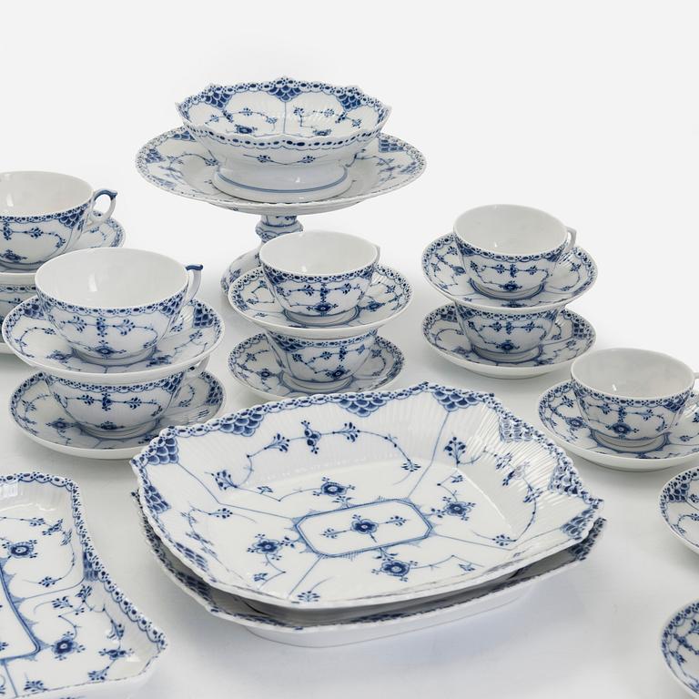 A 51-piece porcelain coffee and tea service, "Musselmalet", Royal Copenhagen, Denmark.