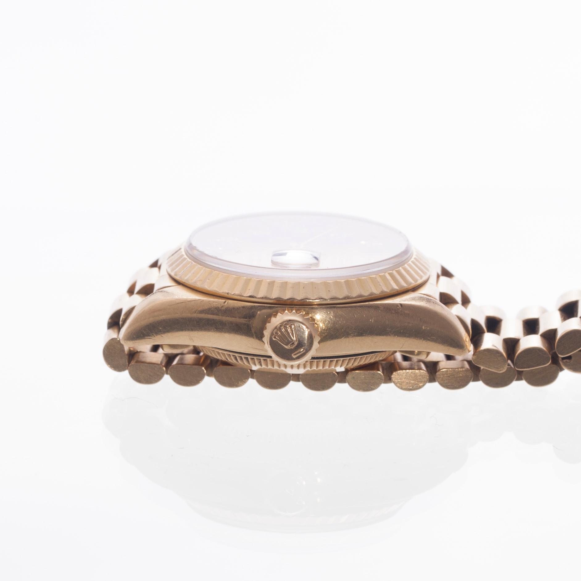 ARMBANDSUR, dam, Rolex Oyster Perpetual Datejust, 18K guld armband, diamantindex. 1990-tal.