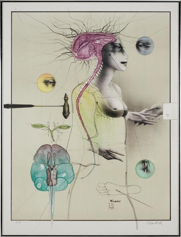 PAUL WUNDERLICH, färglitografi, sign, épreuve d'artiste.