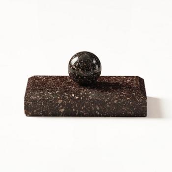 A 'Blyberg' porphyry Empire paperweight from Älvdalen, first part 19th century.