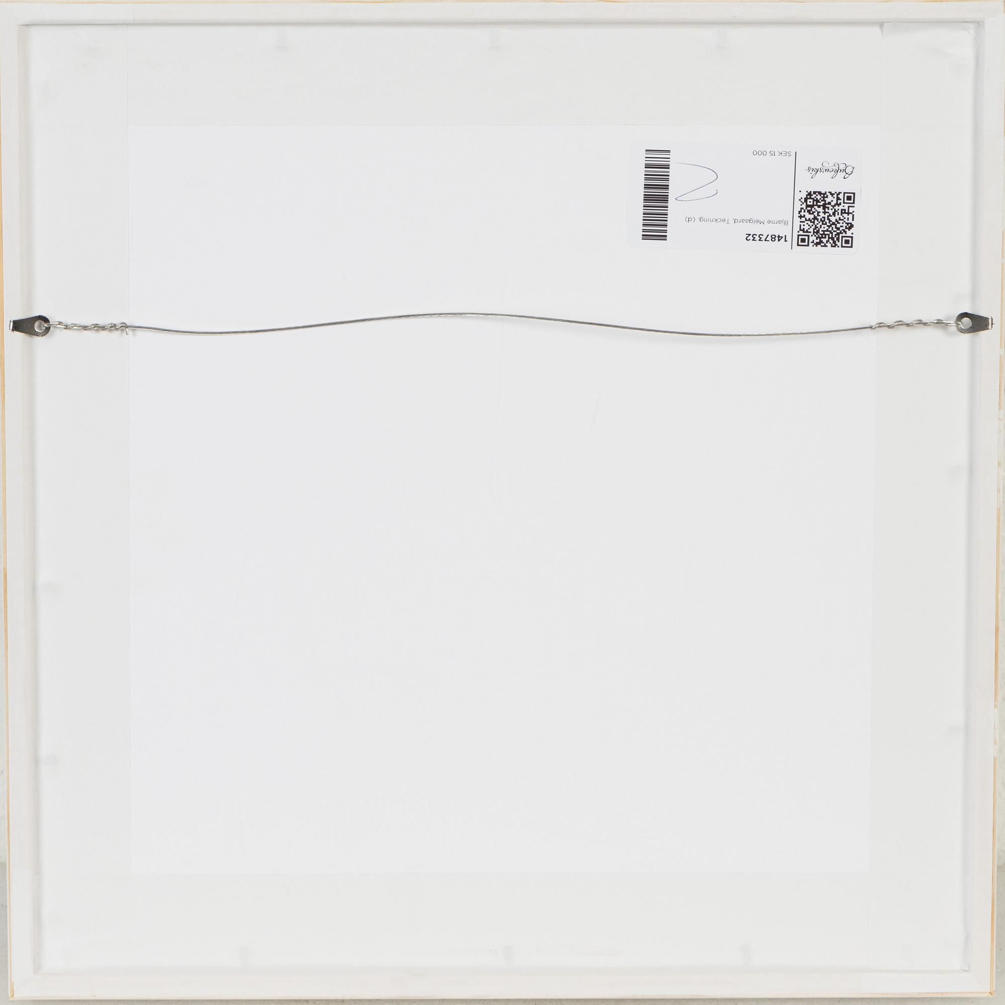 Bjarne Melgaard, kritteckning, signerad.