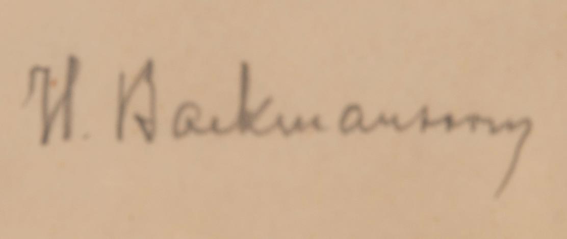 HUGO BACKMANSSON, teckning, signerad.