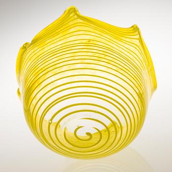 TIINA NORDSTRÖM, a 'Sun stripe' art glass signed Tiina Nordström Nuutajärvi 1996.
