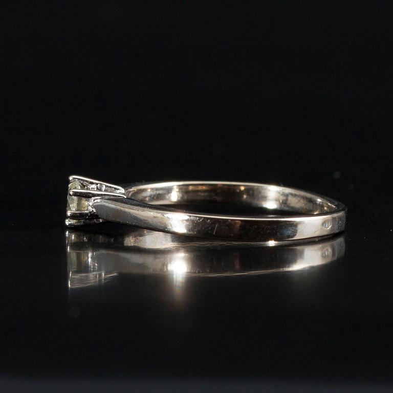 RING, 18K vitguld, briljantslipad diamant 0,17 ct. Gassan. Vikt 2,1 ct. Intyg.