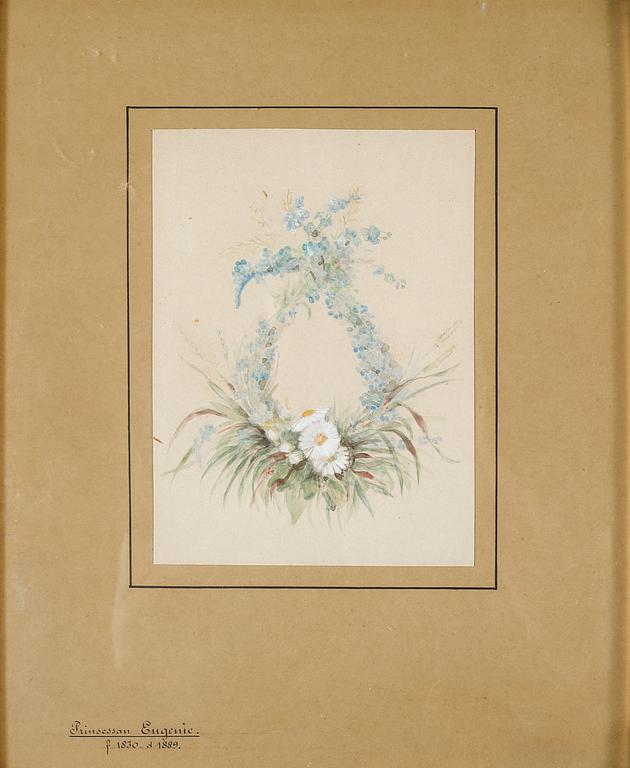 UNKNOWN ARTIST, possibly Princess Eugénie, watercolour, not signed.