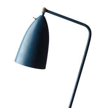 Greta Magnusson Grossman, a "G-33" (Grasshopper), blue lacquered floor light, Bergbom's, Sweden 1950's.