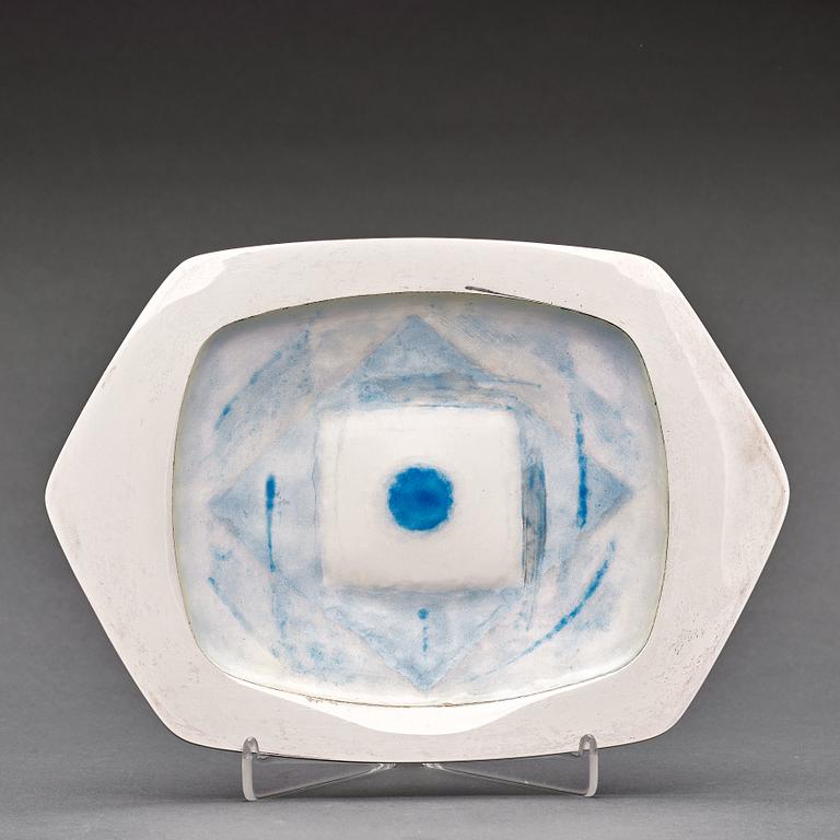 Arne L Hansen, a sterling and enamelled dish, Anton Michelsen, Copenhagen, Denmark 1960.